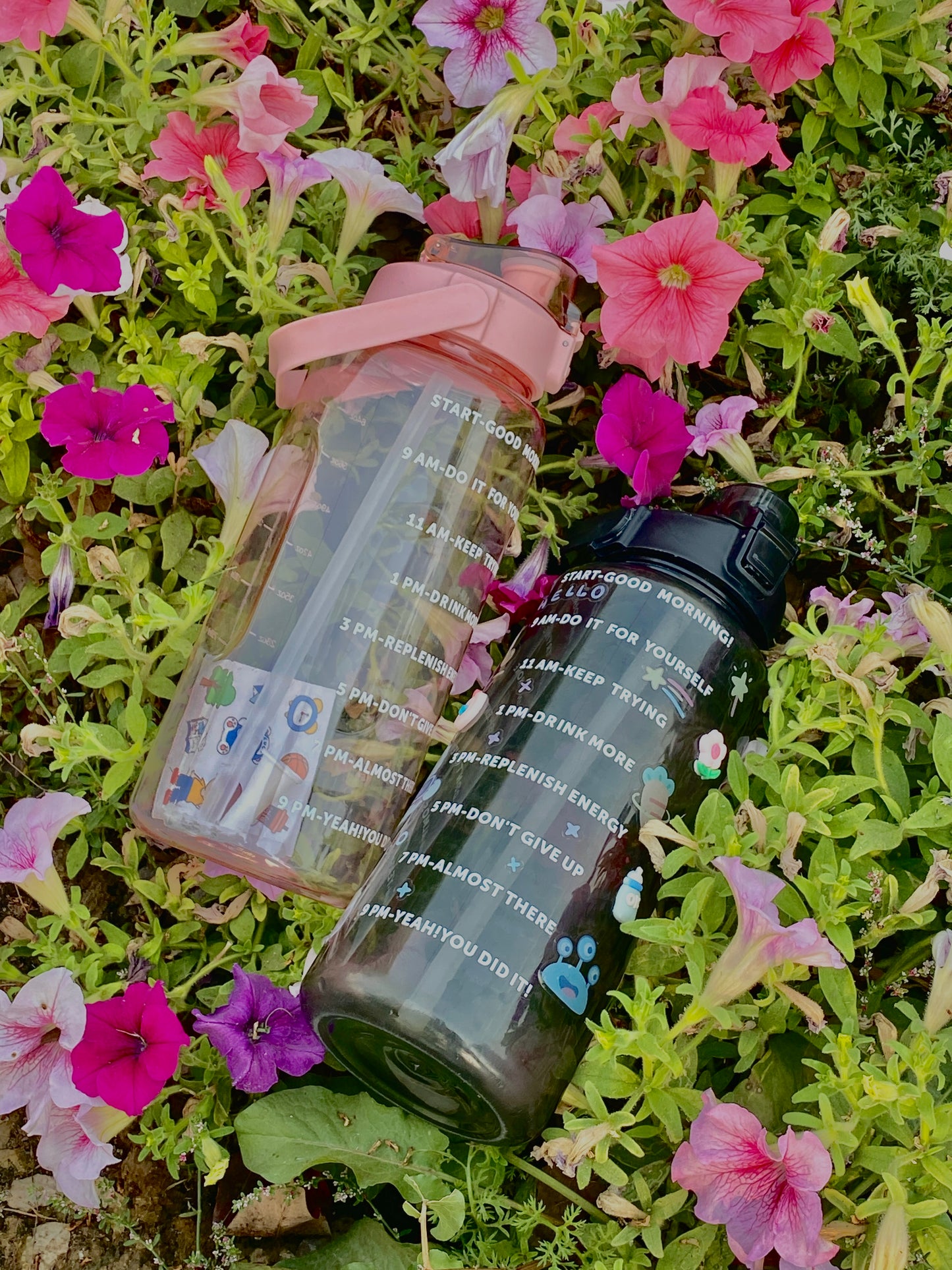 2L SPORTS WATER BOTTLE WITH STRAW AND FREE STICKERS 🪐༘