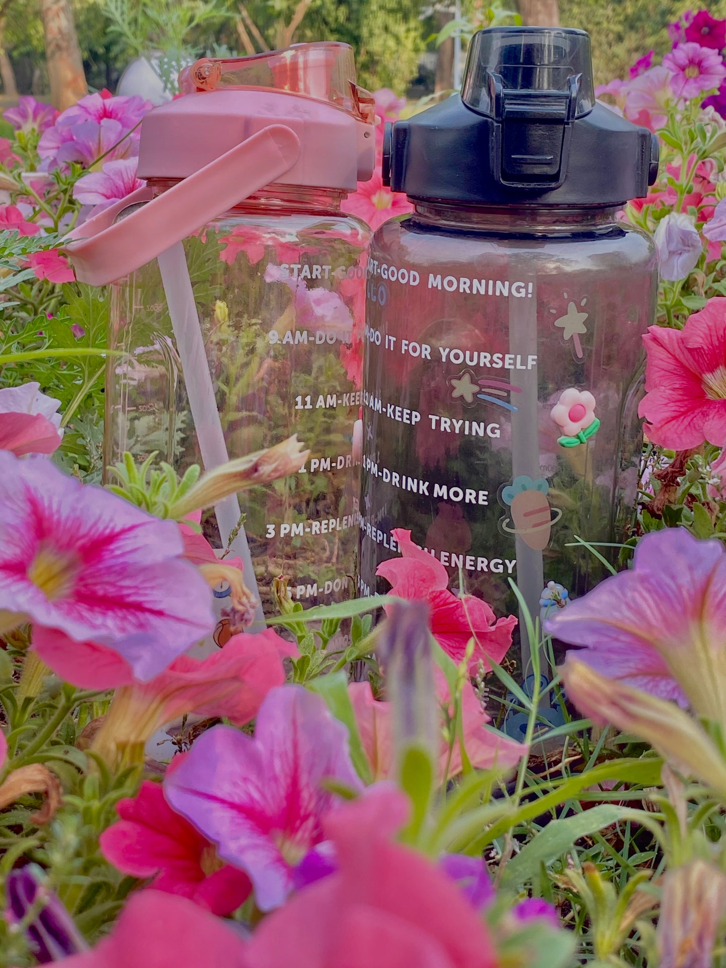 2L SPORTS WATER BOTTLE WITH STRAW AND FREE STICKERS 🪐༘