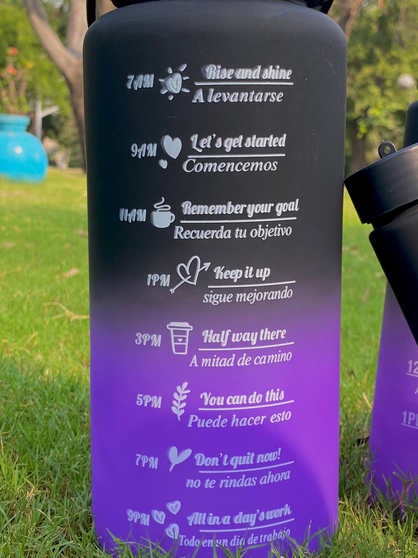 3PCS Motivational WATER BOTTLE WITH STRAW
