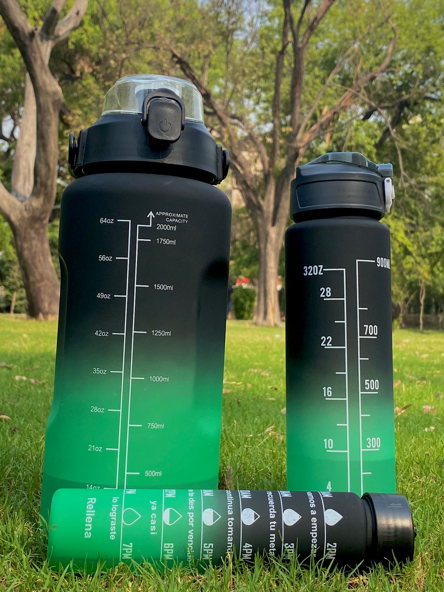 3PCS Motivational WATER BOTTLE WITH STRAW
