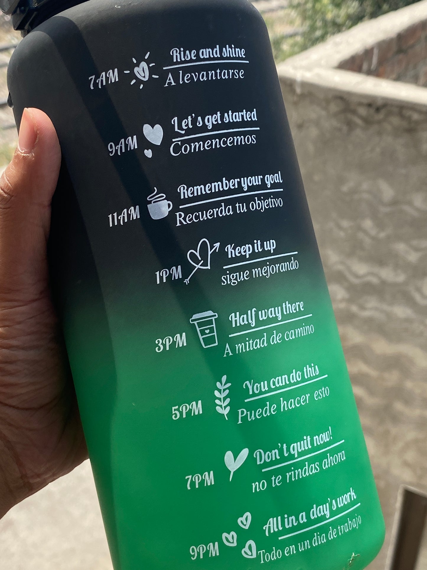 3PCS Motivational WATER BOTTLE WITH STRAW