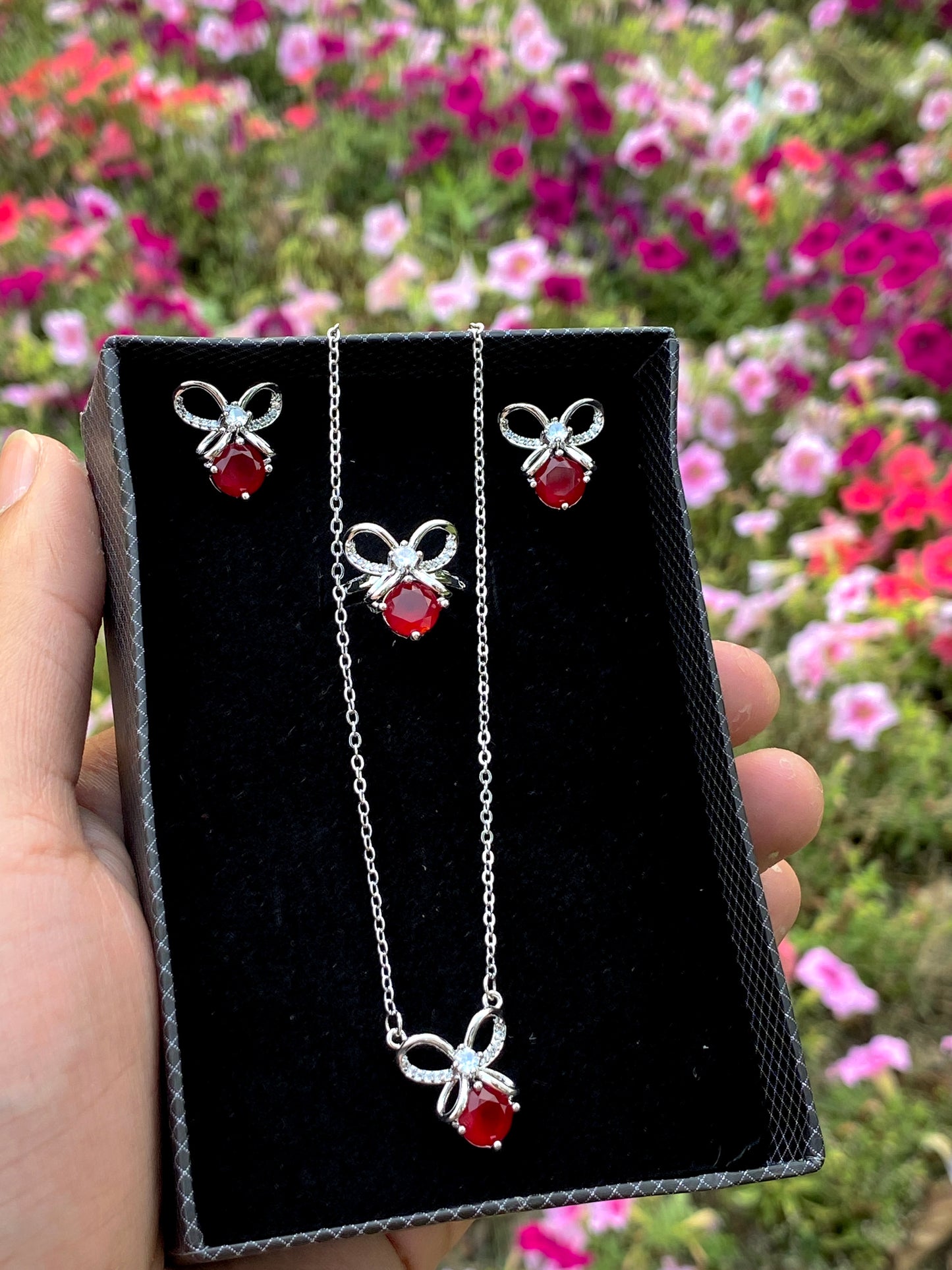 3 in 1 RIBBON SET ( TOPS, RING, NECKLACE )