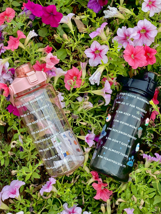 2L SPORTS WATER BOTTLE WITH STRAW AND FREE STICKERS 🪐༘