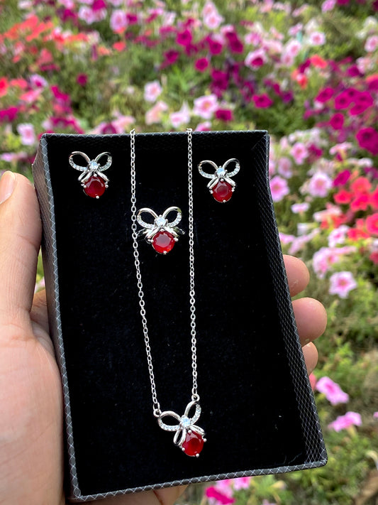 3 in 1 RIBBON SET ( TOPS, RING, NECKLACE )