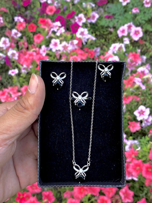 3 in 1 RIBBON SET ( TOPS, RING, NECKLACE )