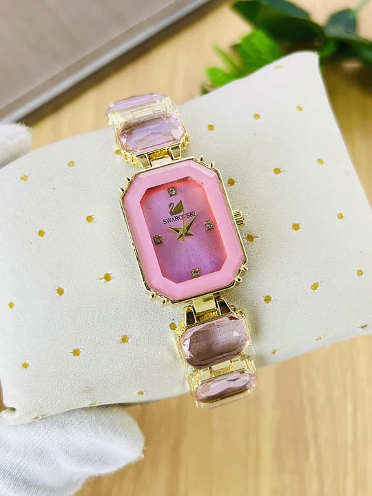 Braclete Stone Watch Beautiful Rectangle Design